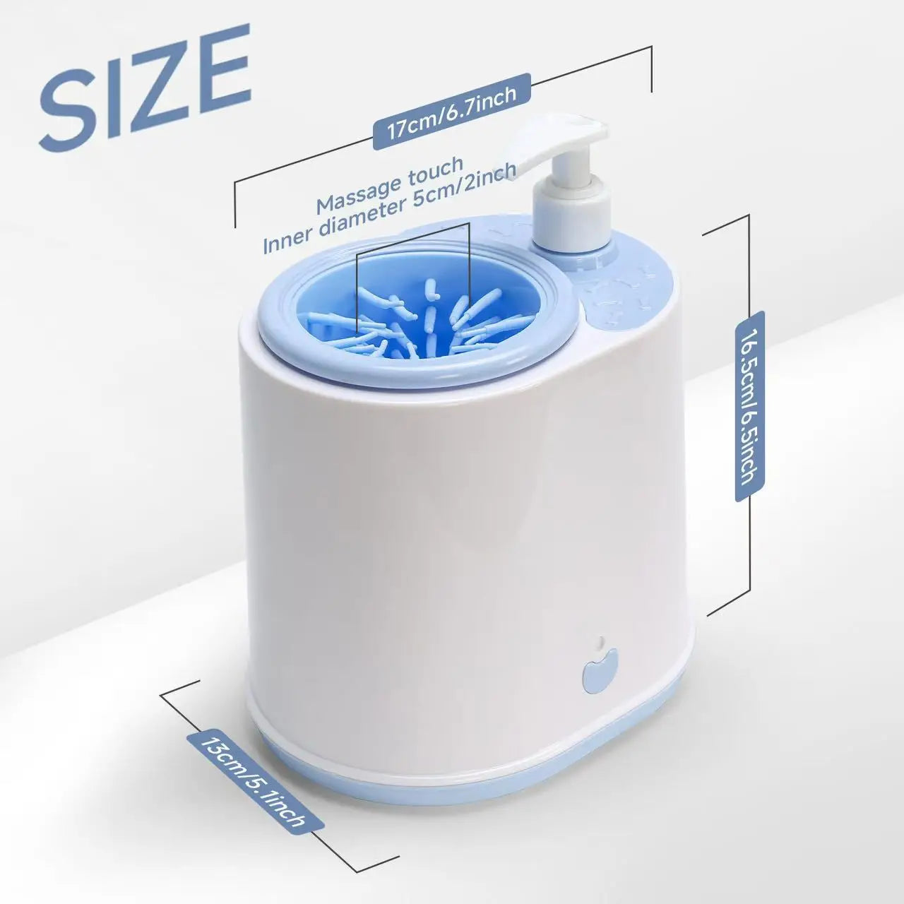 2 in 1 Automatic Pet Foot Washer Household Wash Electric Dog Paw Cleaner with Soap Dispenser Silicone Pet Foot Washing Machine