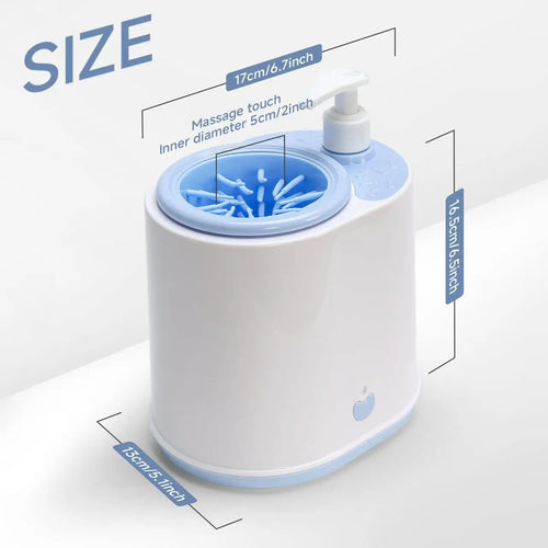 2 in 1 Automatic Pet Foot Washer Household Wash Electric Dog Paw Cleaner with Soap Dispenser Silicone Pet Foot Washing Machine