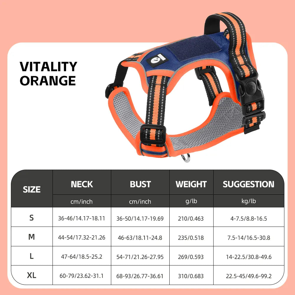 No-Pull Dog Harness with Soft Padding & Reflective Vest Design – Adjustable Easy-On Harness for Small, Medium & Large Dogs