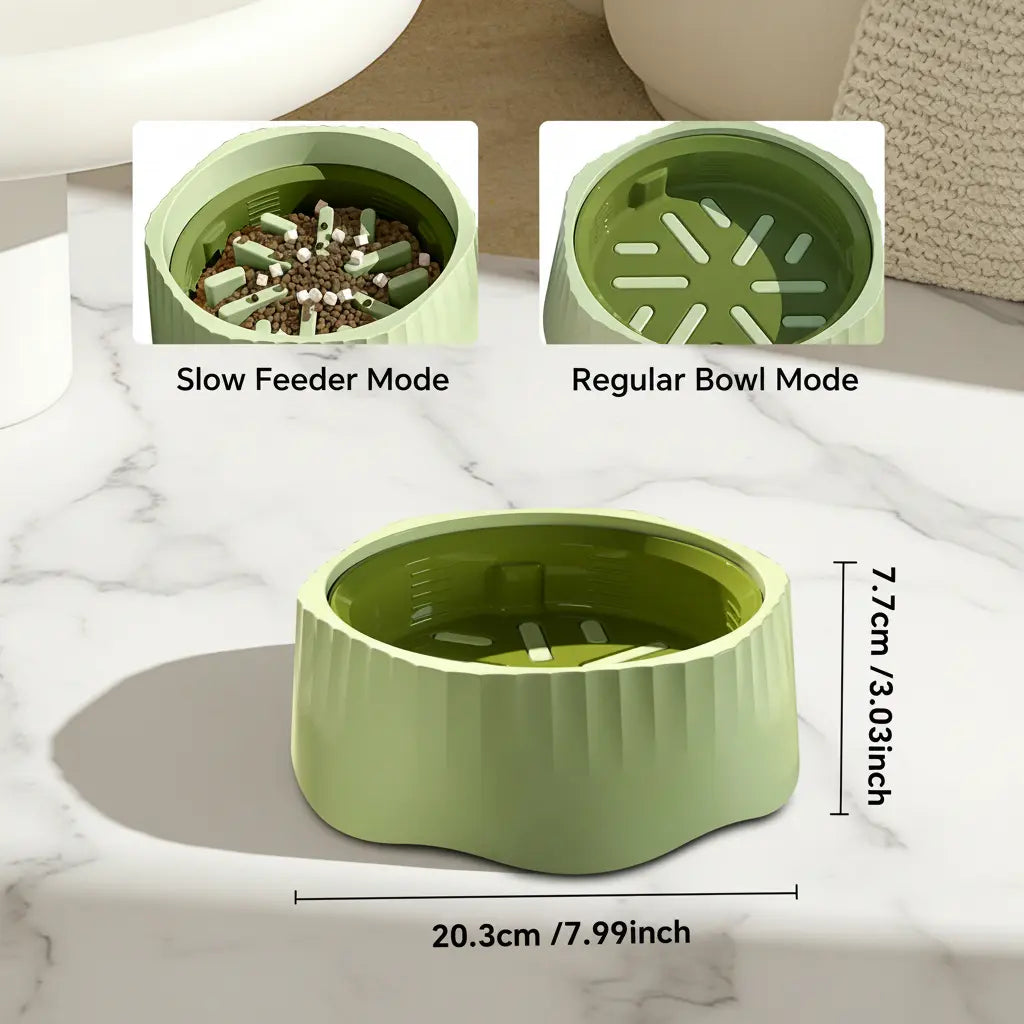 2-In-1 Slow Feeder Dog Bowl - 20.3Cm Large Snowflake Maze Puzzle Bowl for Fast Eaters, Removable Insert, Regular & Feed Modes, Durable, Easy to Clean, Supports Healthy Digestion, Suitable for Cats, Slow Feeders